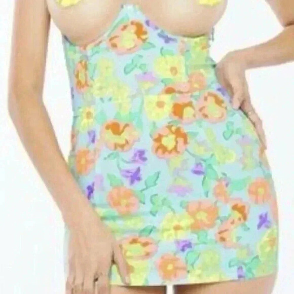 Savage Fenty Free Spirit Floral Cupless Corset Matchin Panty House Size 1X NWT - Picture 3 of 12